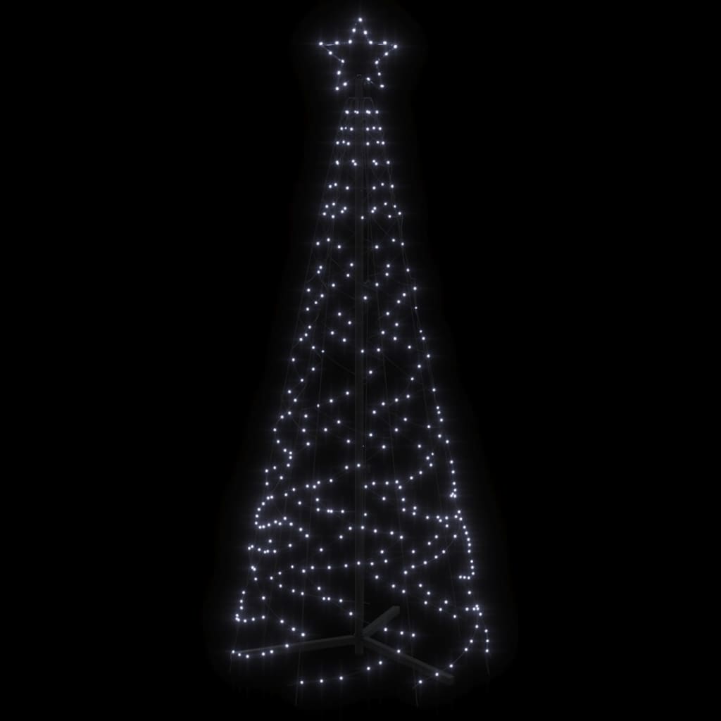 vidaXL Stožasto božićno drvce hladno bijelo 200 LED žarulja 70x180 cm