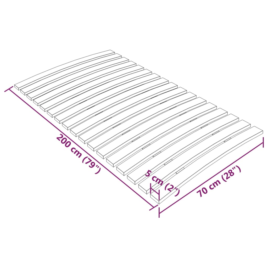 vidaXL Podnica za krevet sa 17 letvica 70 x 200 cm