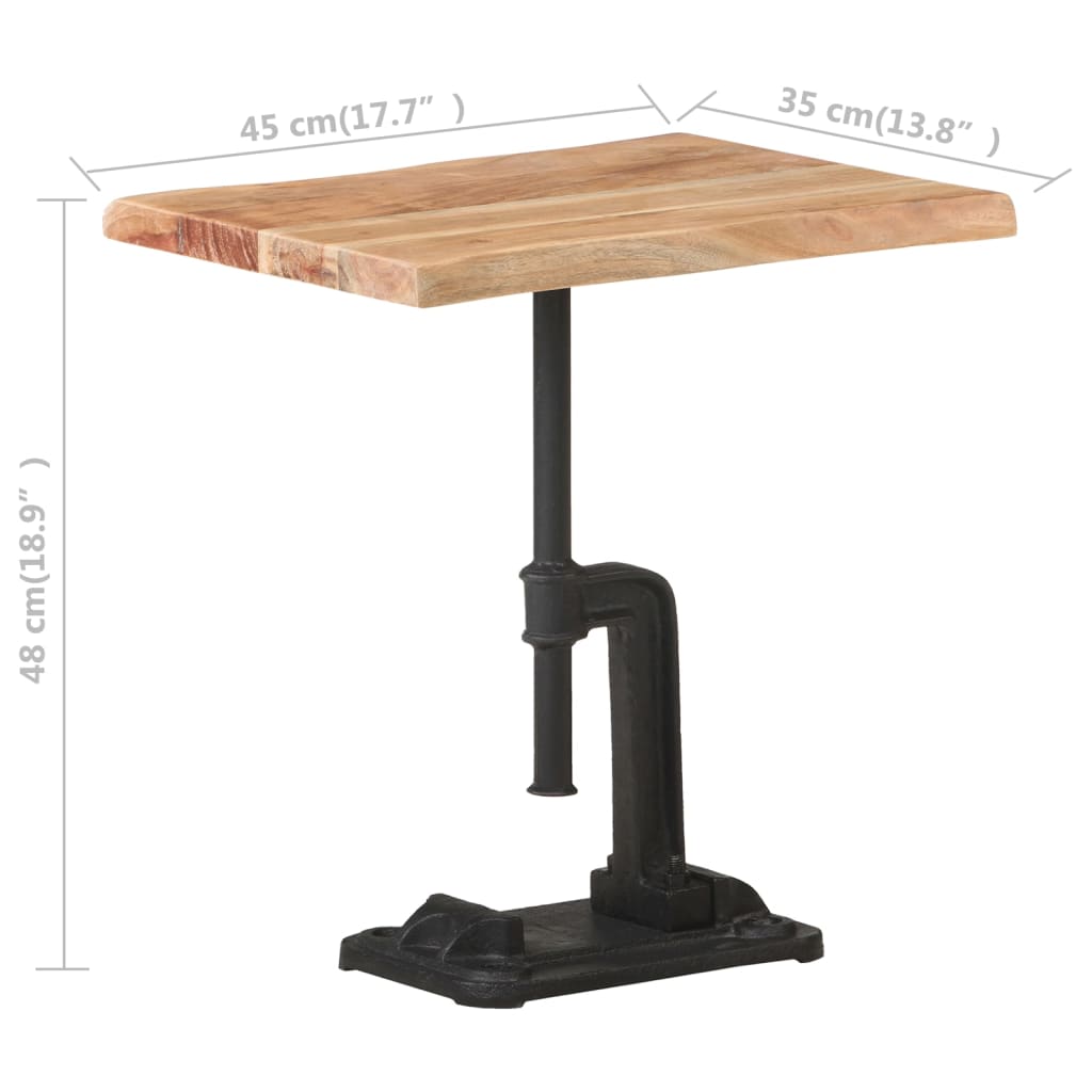 vidaXL Bočni stolić prirodna boja 45x35x48 cm drvo bagrema i željezo