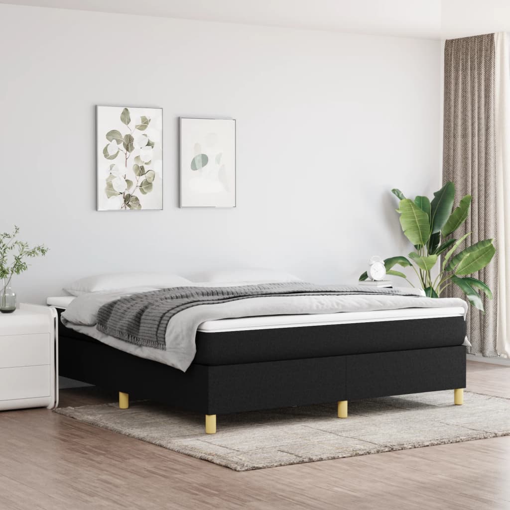 vidaXL Okvir za krevet s oprugama crni 180 x 200 cm od tkanine