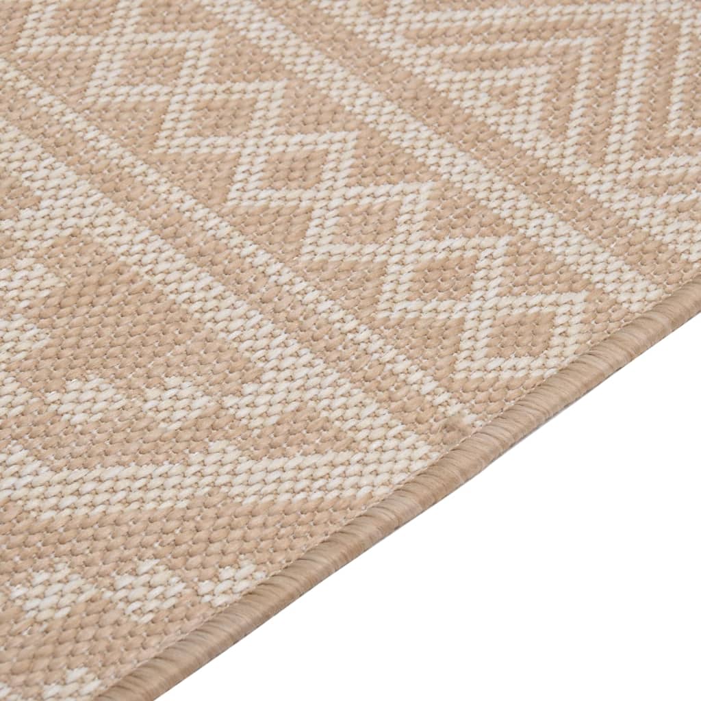 vidaXL Vanjski tepih ravnog tkanja 200 x 280 cm smeđe pruge