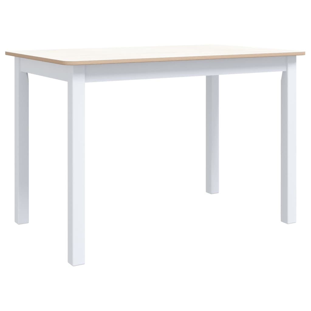 vidaXL Blagovaonski stol bijeo-smeđi 114x71x75 cm od drva kaučukovca