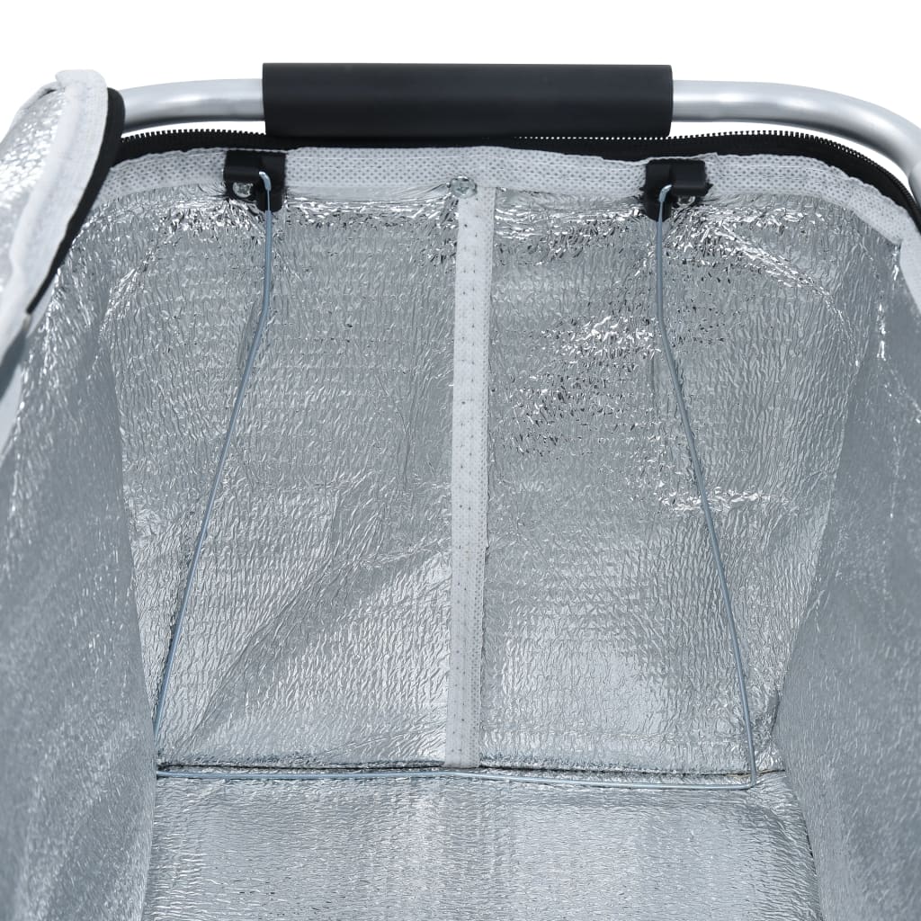 vidaXL Sklopiva torba za hlađenje siva 46 x 27 x 23 cm aluminijska