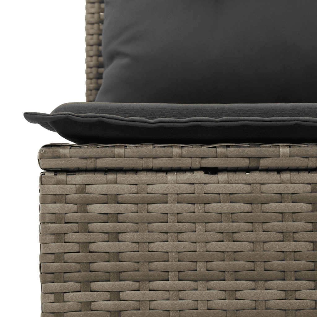 vidaXL 3-dijelna vrtna garnitura od poliratana s jastucima siva