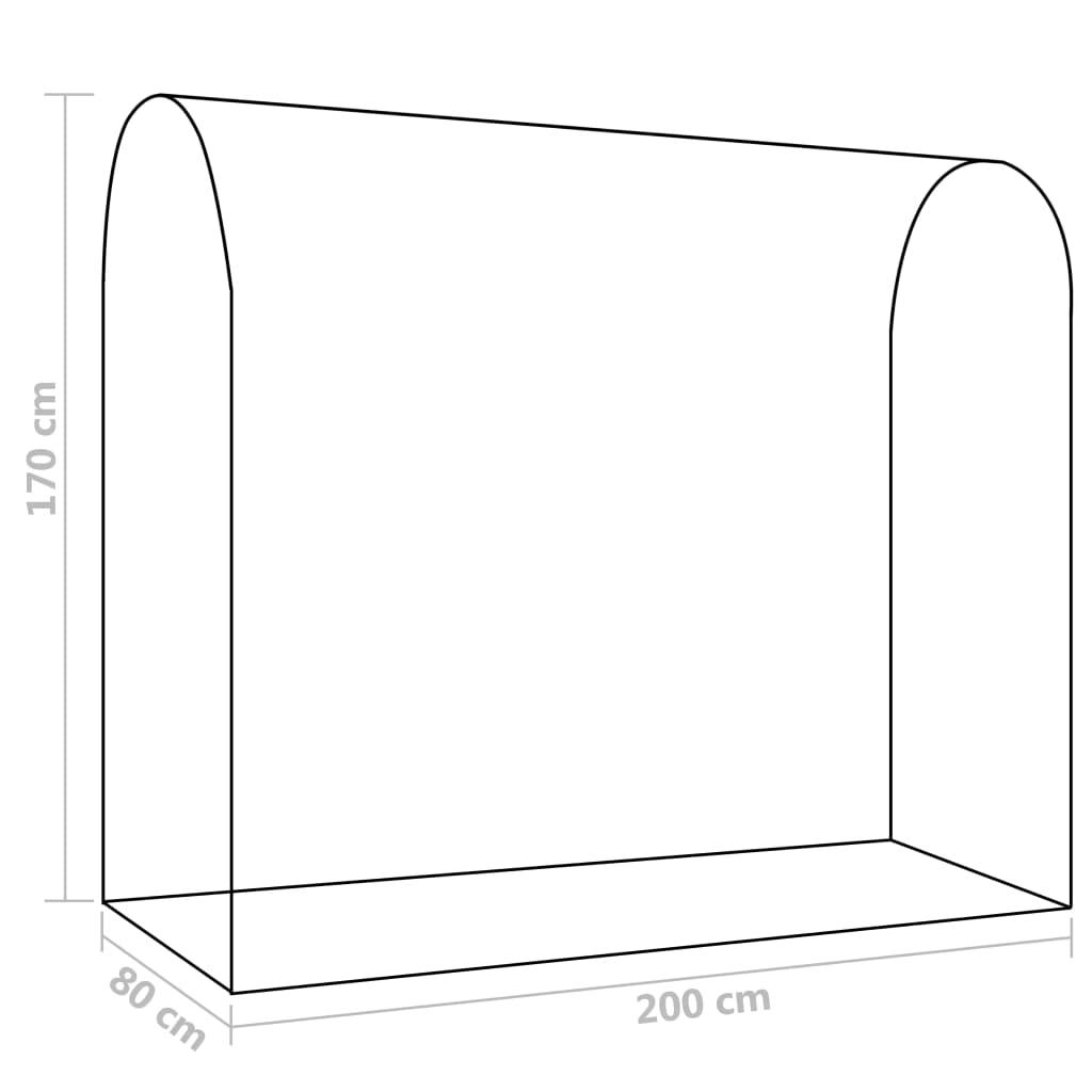vidaXL Staklenik s vratima s patentnim zatvaračem 200 x 80 x 170 cm