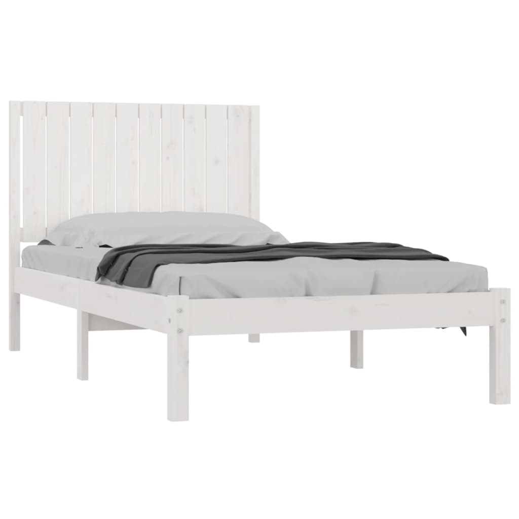 vidaXL Okvir za krevet od masivne borovine bijeli 100 x 200 cm
