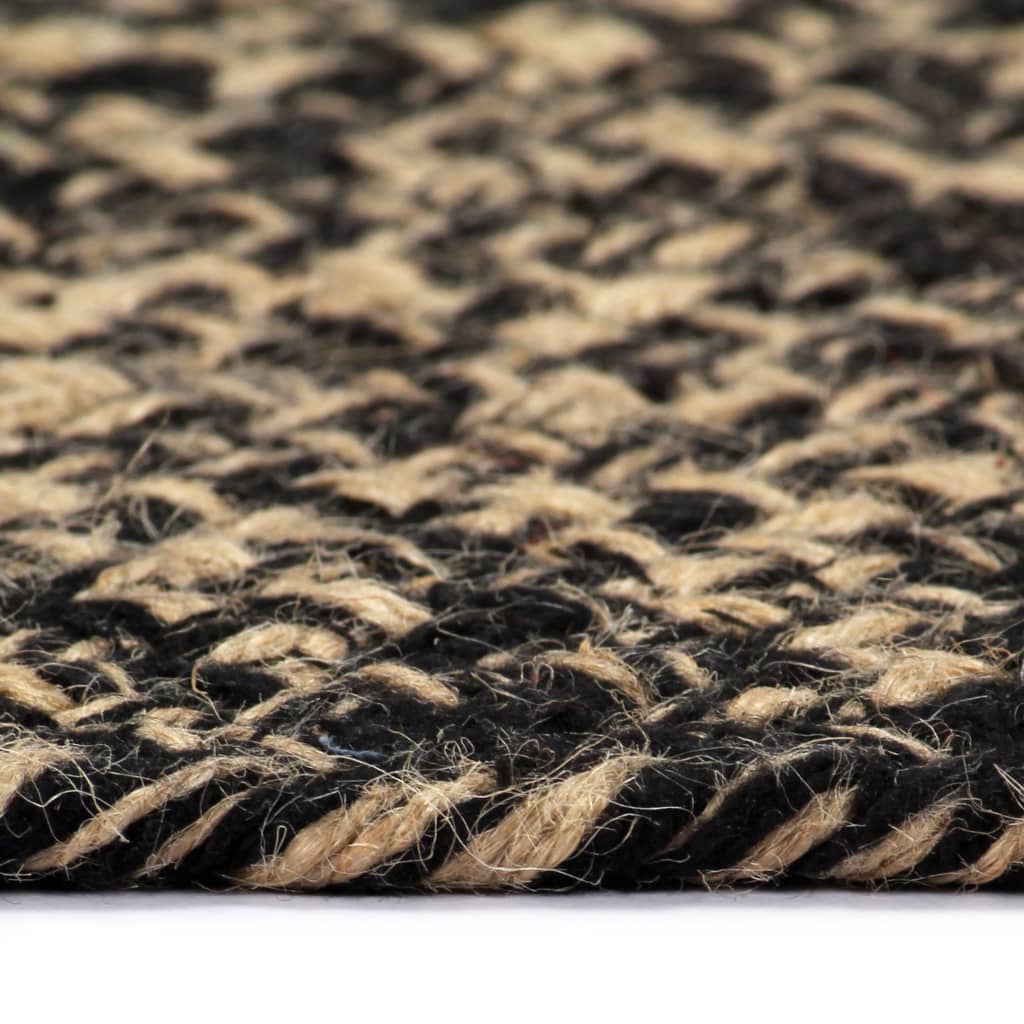 vidaXL Ručno rađeni tepih od jute crne i prirodne boje 90 cm