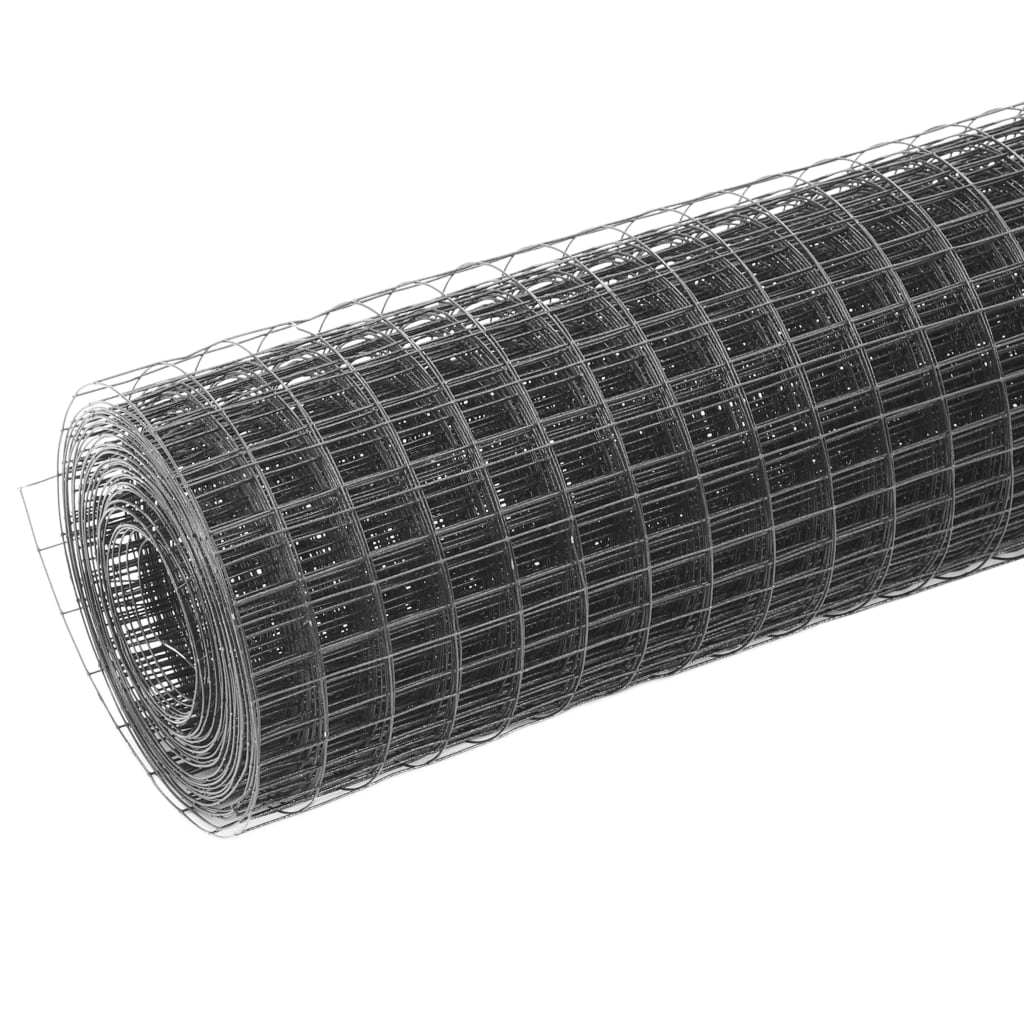 vidaXL Žičana mreža od čelika s PVC oblogom za kokoši 10 x 1 m siva