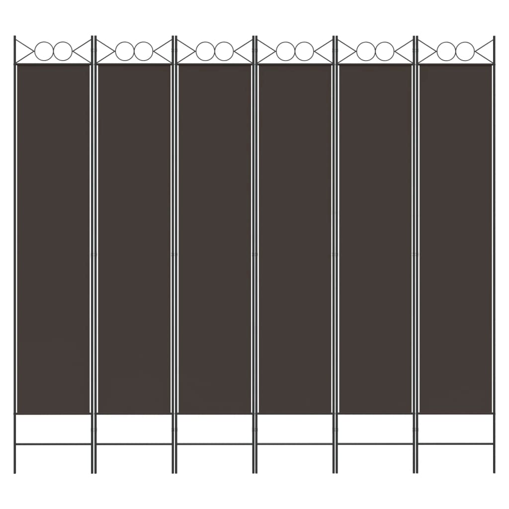vidaXL Sobna pregrada s 6 panela smeđa 240x220 cm od tkanine