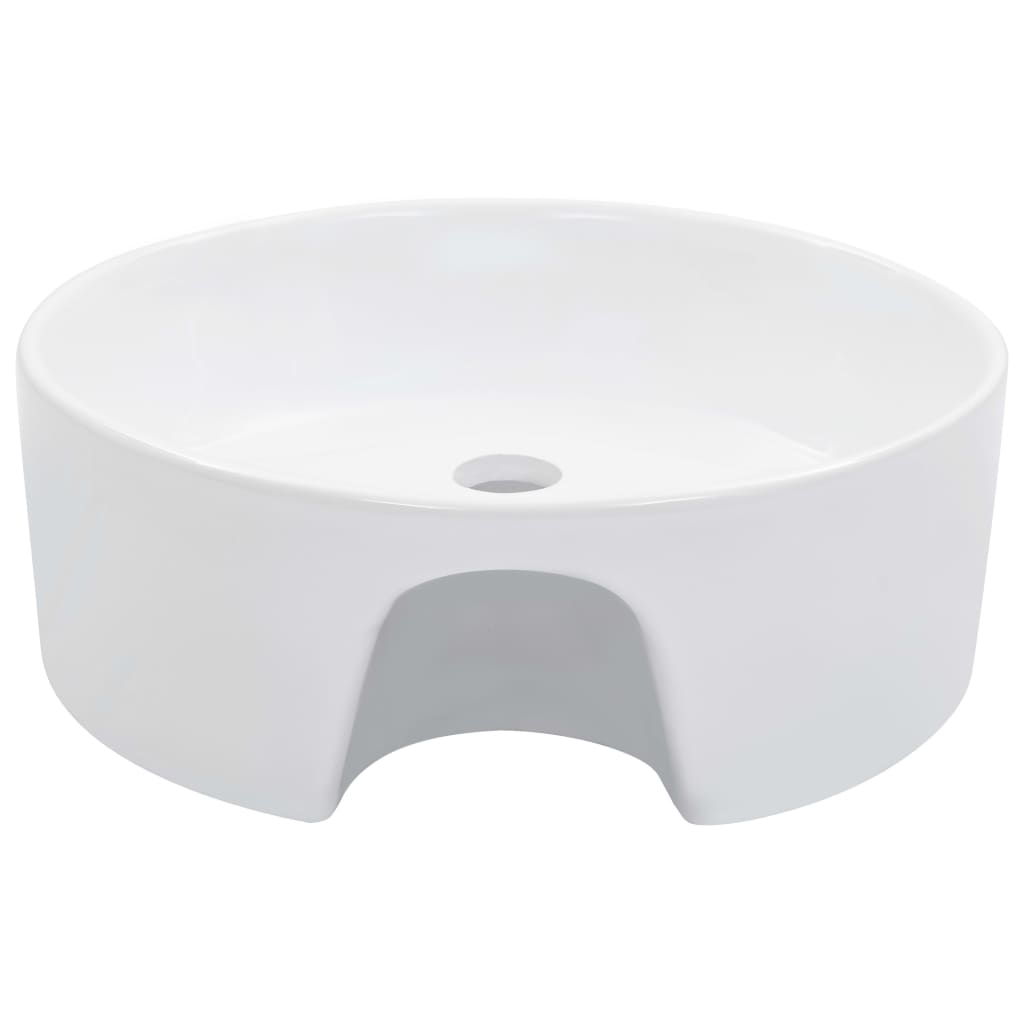 vidaXL Umivaonik sa zaštitom od prelijevanja 36x13 cm keramički bijeli