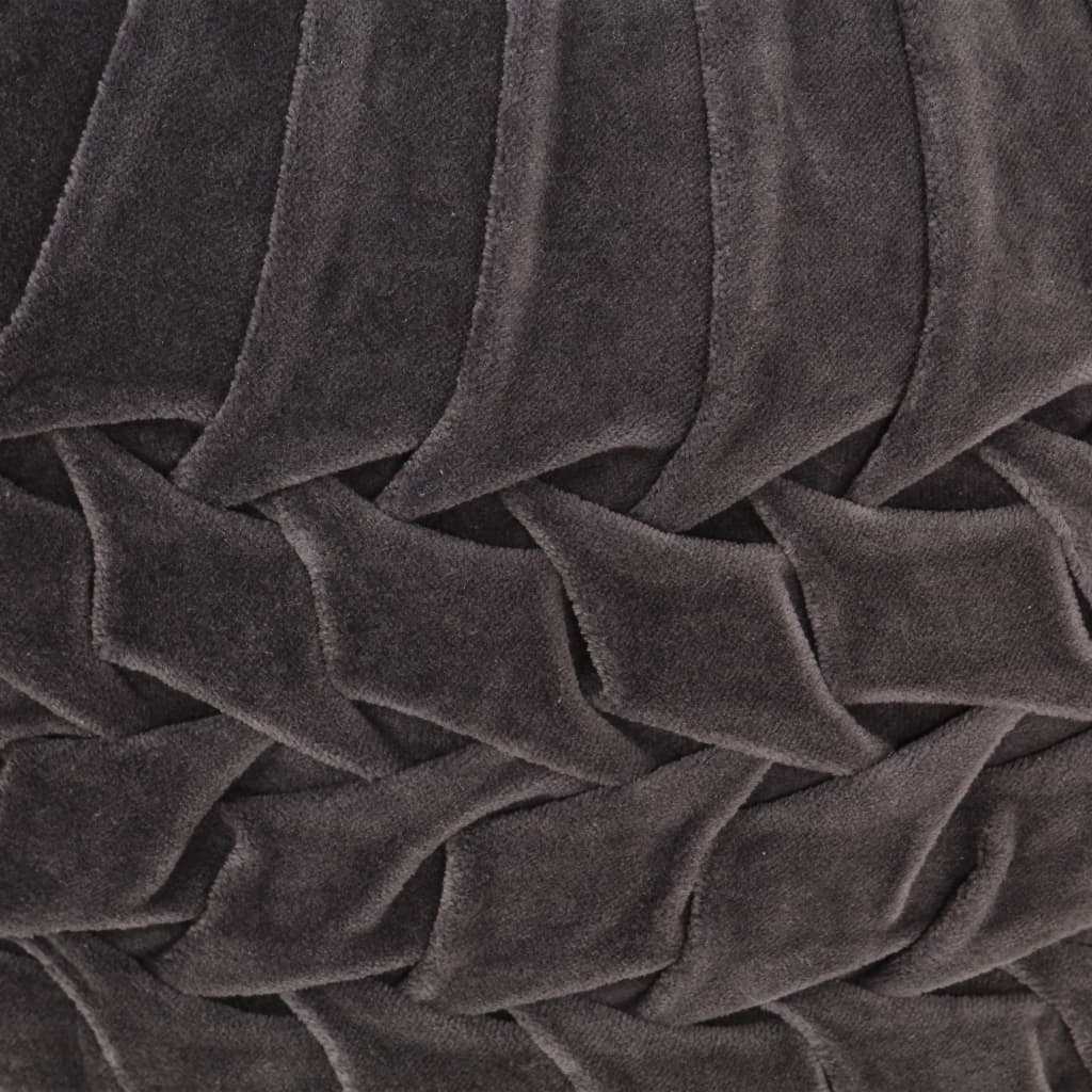 vidaXL Tabure od pamučnog baršuna nabrani dizajn 40 x 30 cm antracit