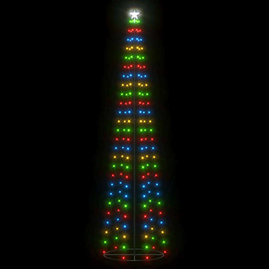 vidaXL Ukrasno stožasto božićno drvce šareno 136 LED žarulja 70x240 cm