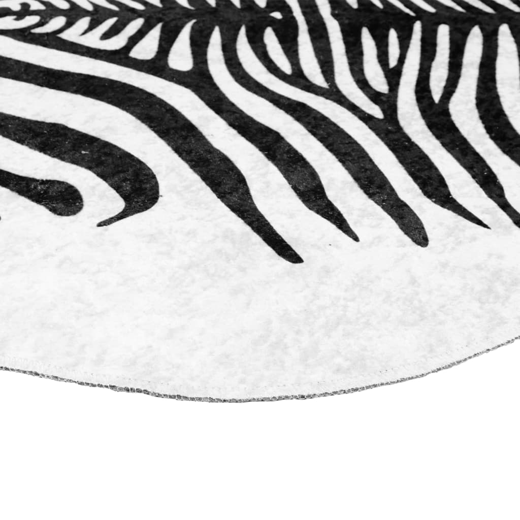 vidaXL Tepih crno-bijeli zebrasti 120 x 170 cm perivi i protuklizni