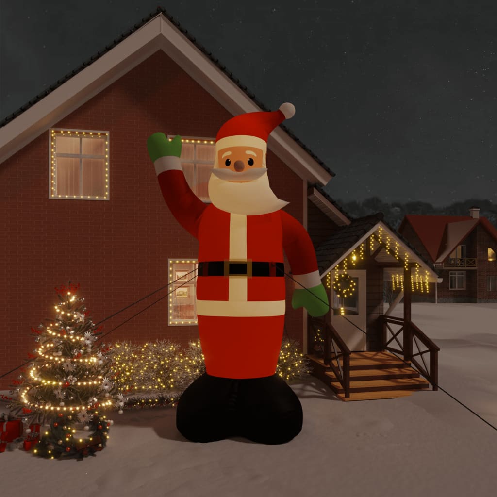 vidaXL Djed Mraz na napuhavanje s LED svjetlima 620 cm