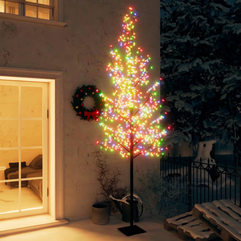 vidaXL Božićno drvce sa 600 LED šarenih žarulja cvijet trešnje 300 cm