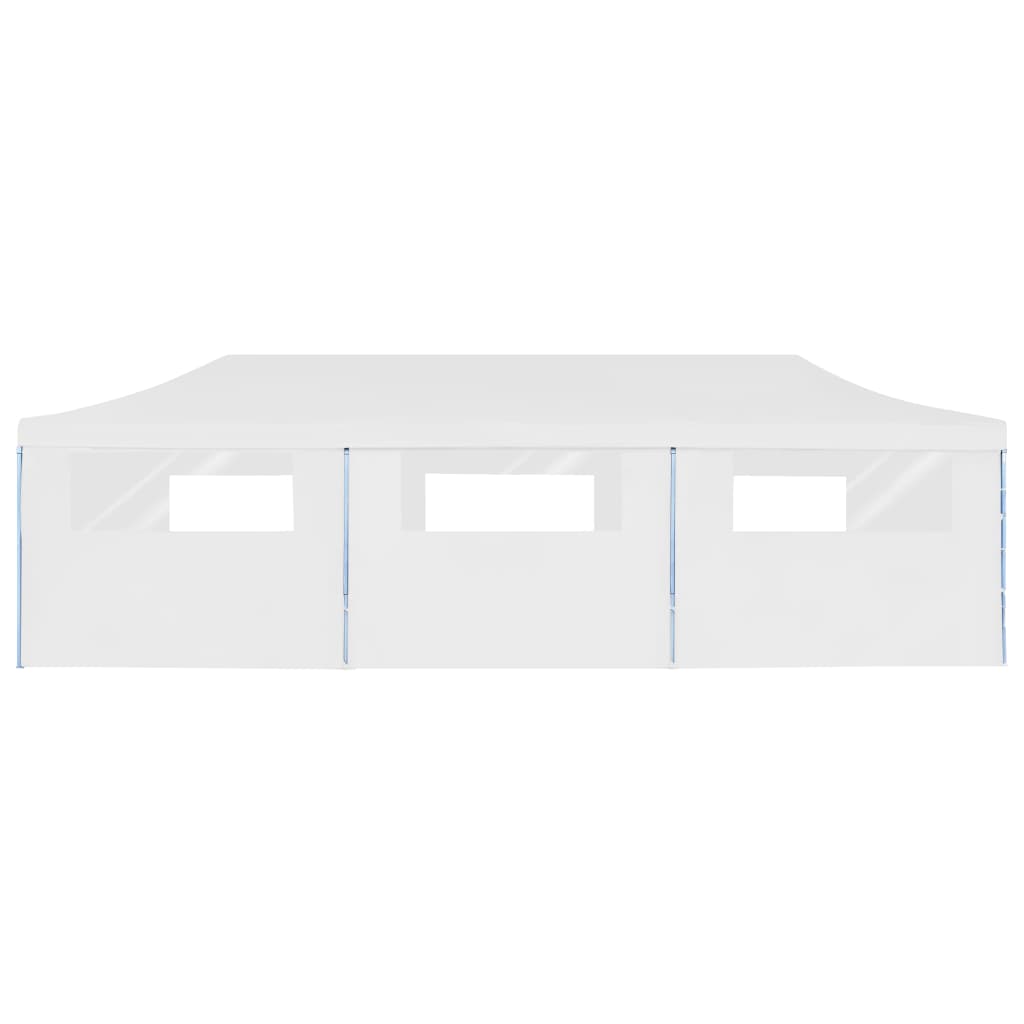 vidaXL Sklopivi šator za zabave s 8 bočnih zidova 3 x 9 m bijeli