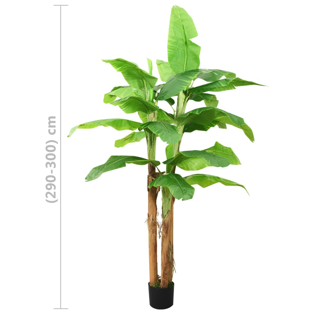vidaXL Umjetno drvo banane s posudom 300 cm zeleno