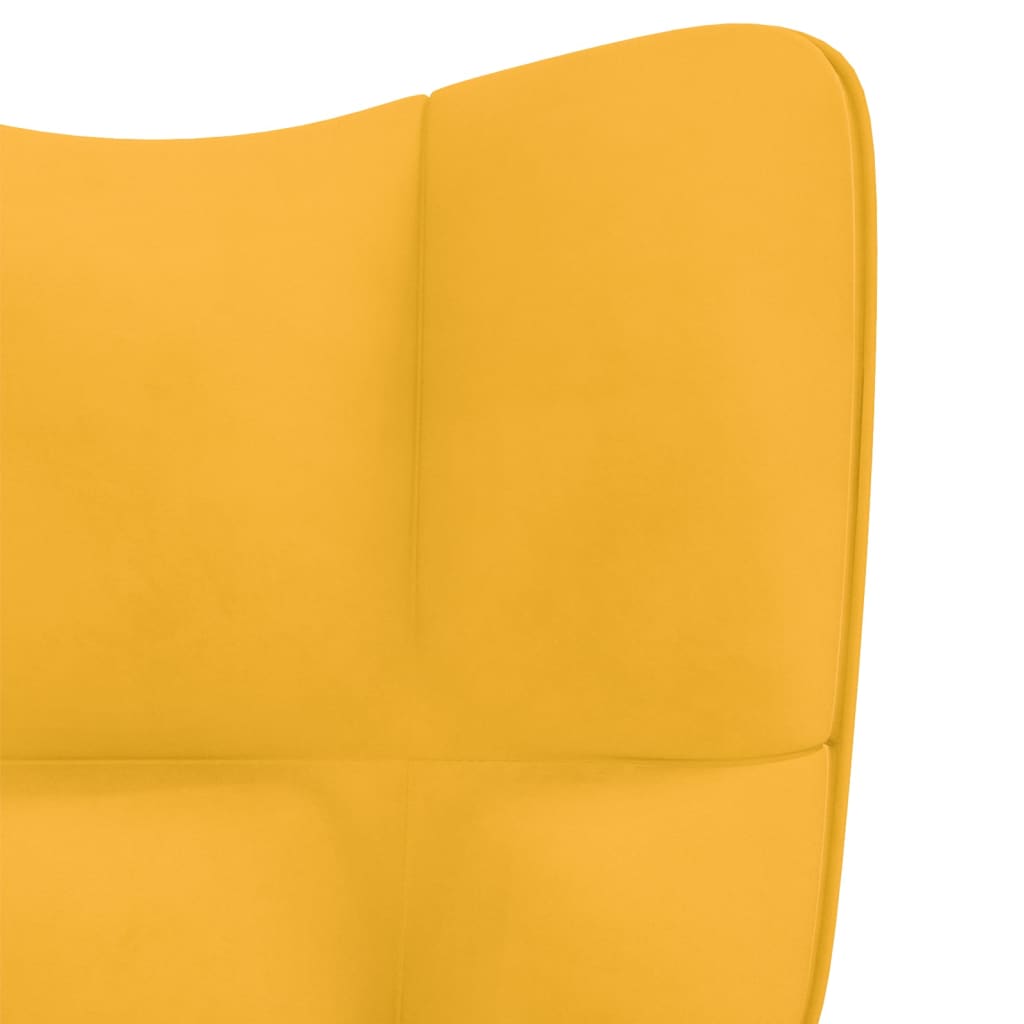 vidaXL Stolica za ljuljanje boja senfa baršunasta