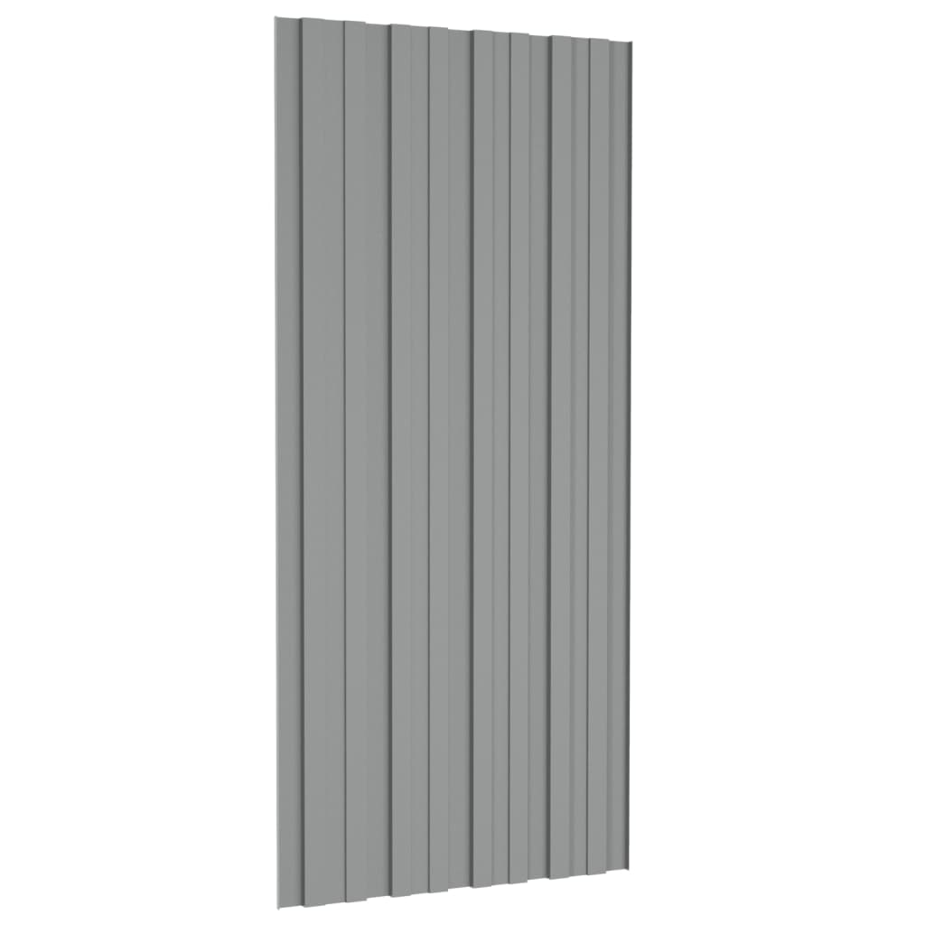 vidaXL Krovni paneli 36 kom od pocinčanog čelika sivi 100 x 45 cm