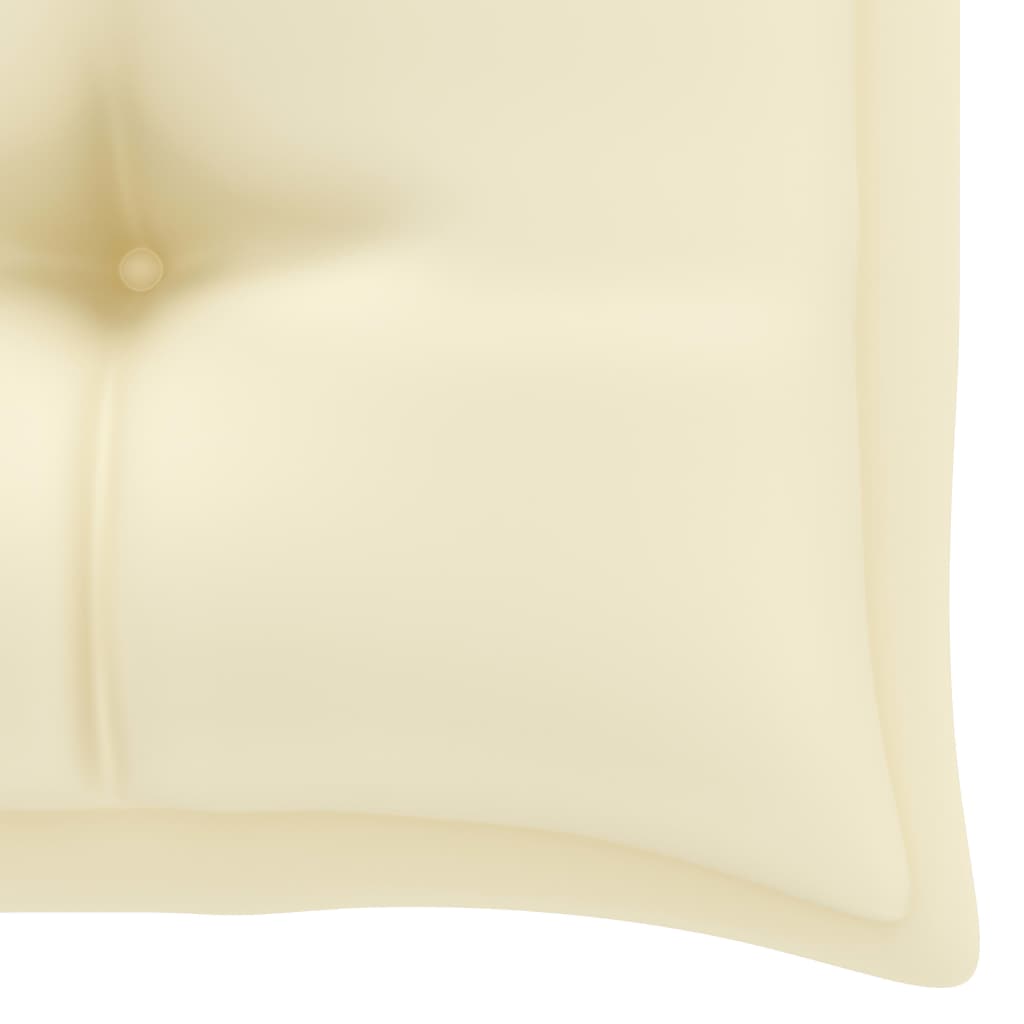 vidaXL Vrtna klupa s krem bijelim jastukom 112 cm od masivne tikovine