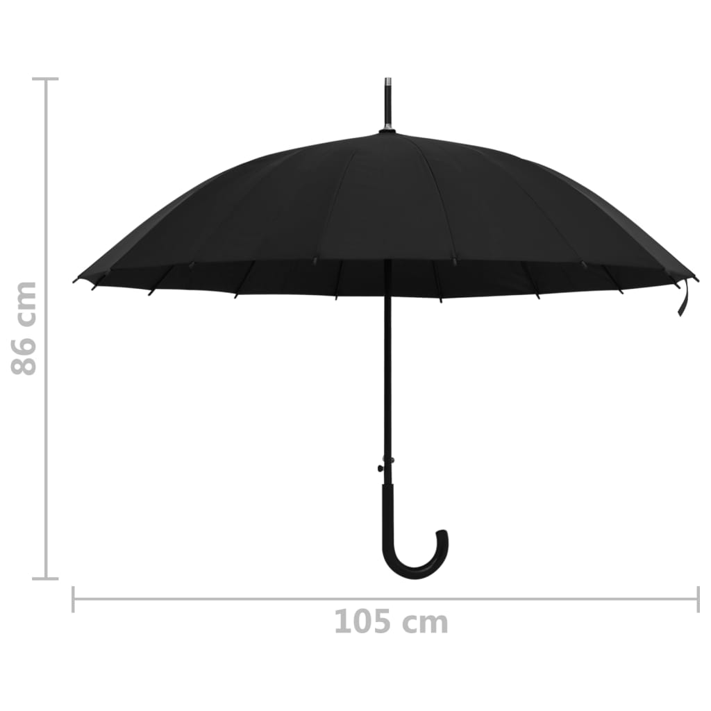 vidaXL Automatski kišobran crni 105 cm