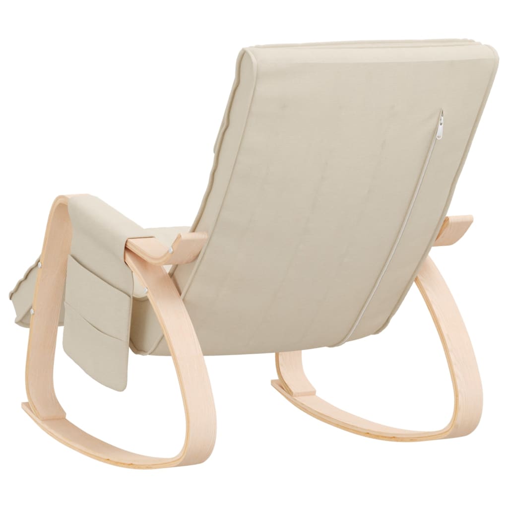 vidaXL Stolica za ljuljanje od tkanine krem