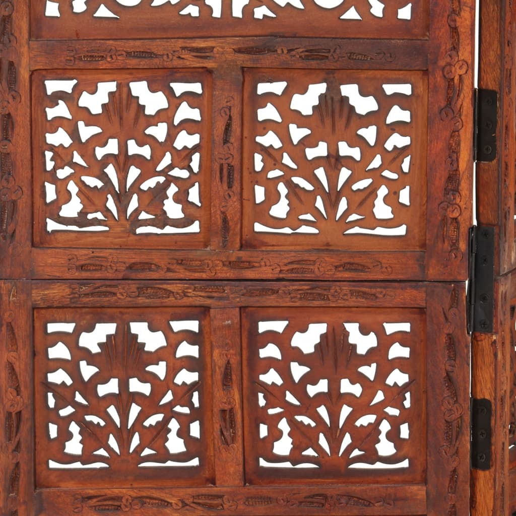 vidaXL Sobna pregrada s 4 panela smeđa 160 x 165 cm masivno drvo manga