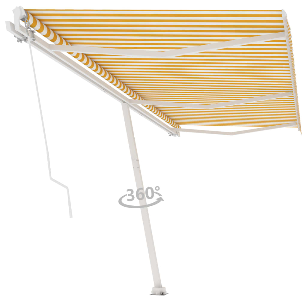 vidaXL Samostojeća tenda na ručno uvlačenje 600 x 300 cm žuto-bijela