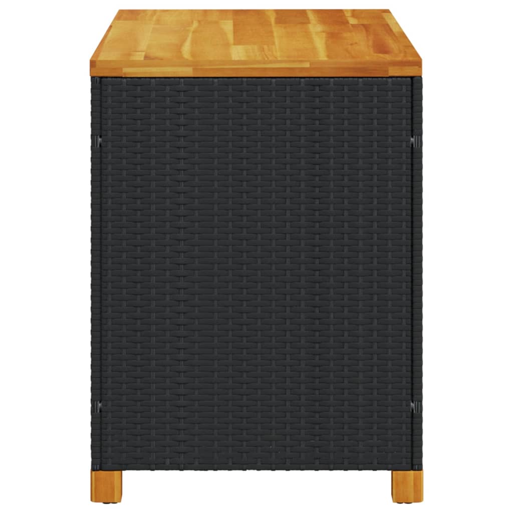 vidaXL Vrtna kutija za pohranu crna 110x55x63cm poliratan drvo bagrema
