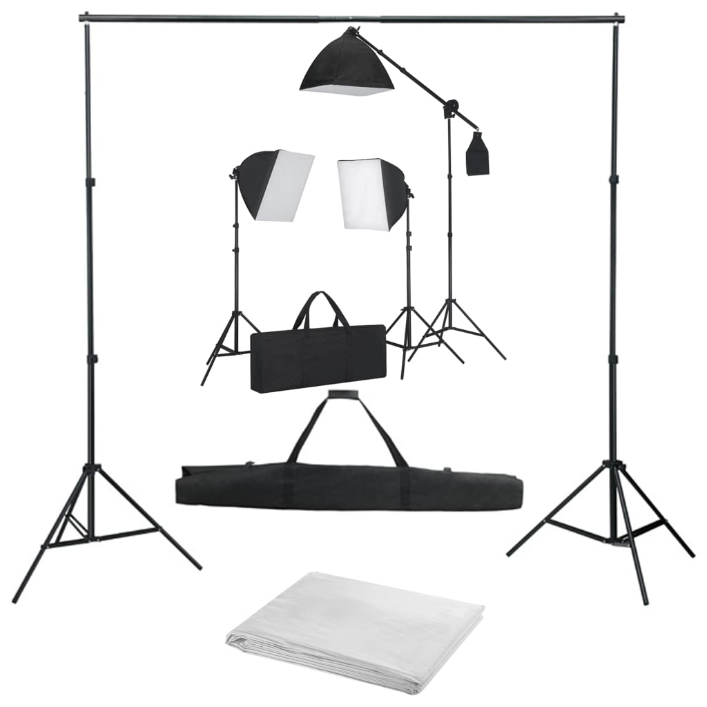 vidaXL Oprema za fotografski studio sa svjetlima softbox i pozadinom