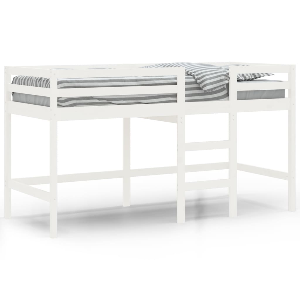 vidaXL Dječji krevet na kat s ljestvama bijeli 80 x 200 cm od borovine
