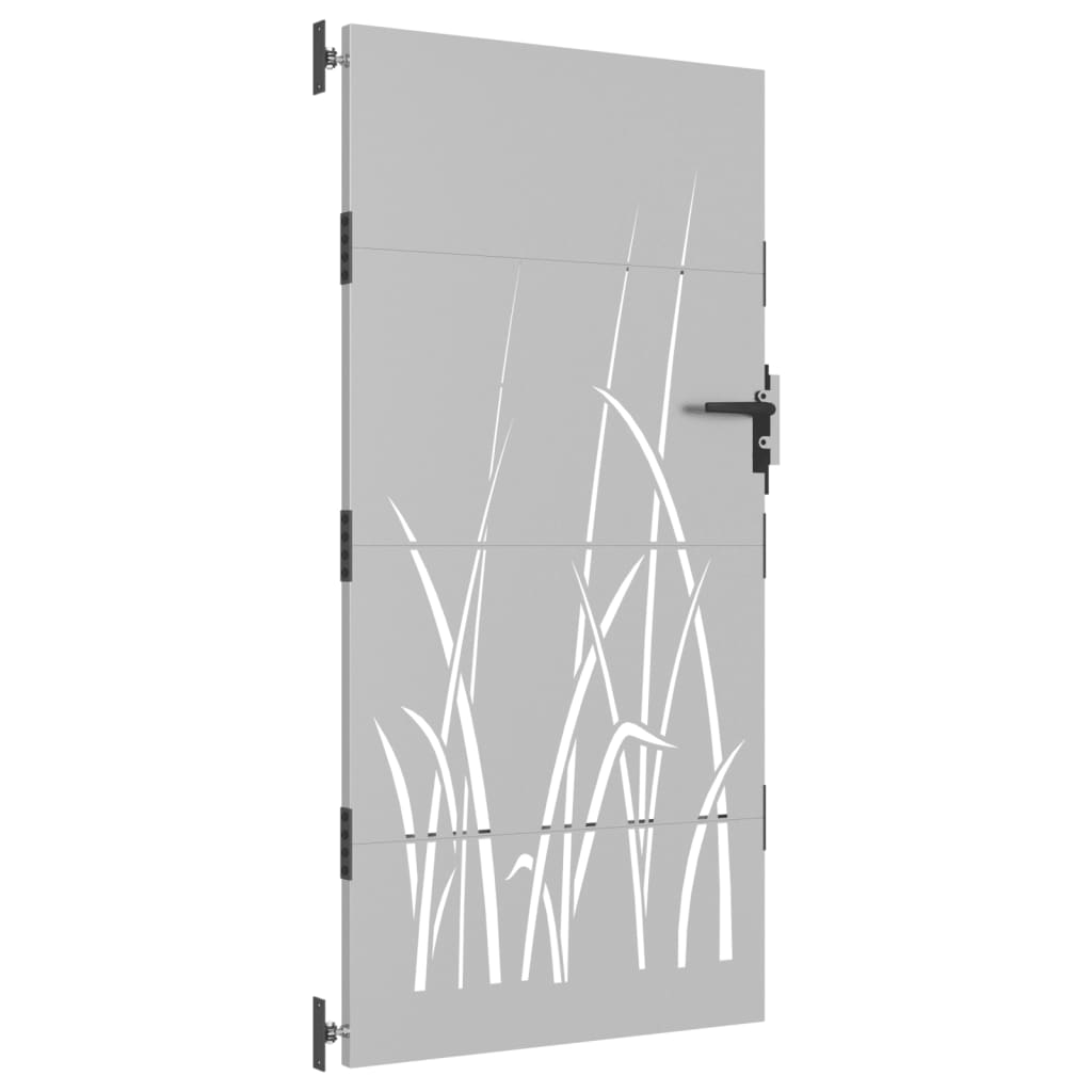 vidaXL Vrtna vrata 85 x 175 cm od čelika COR-TEN s uzorkom trave