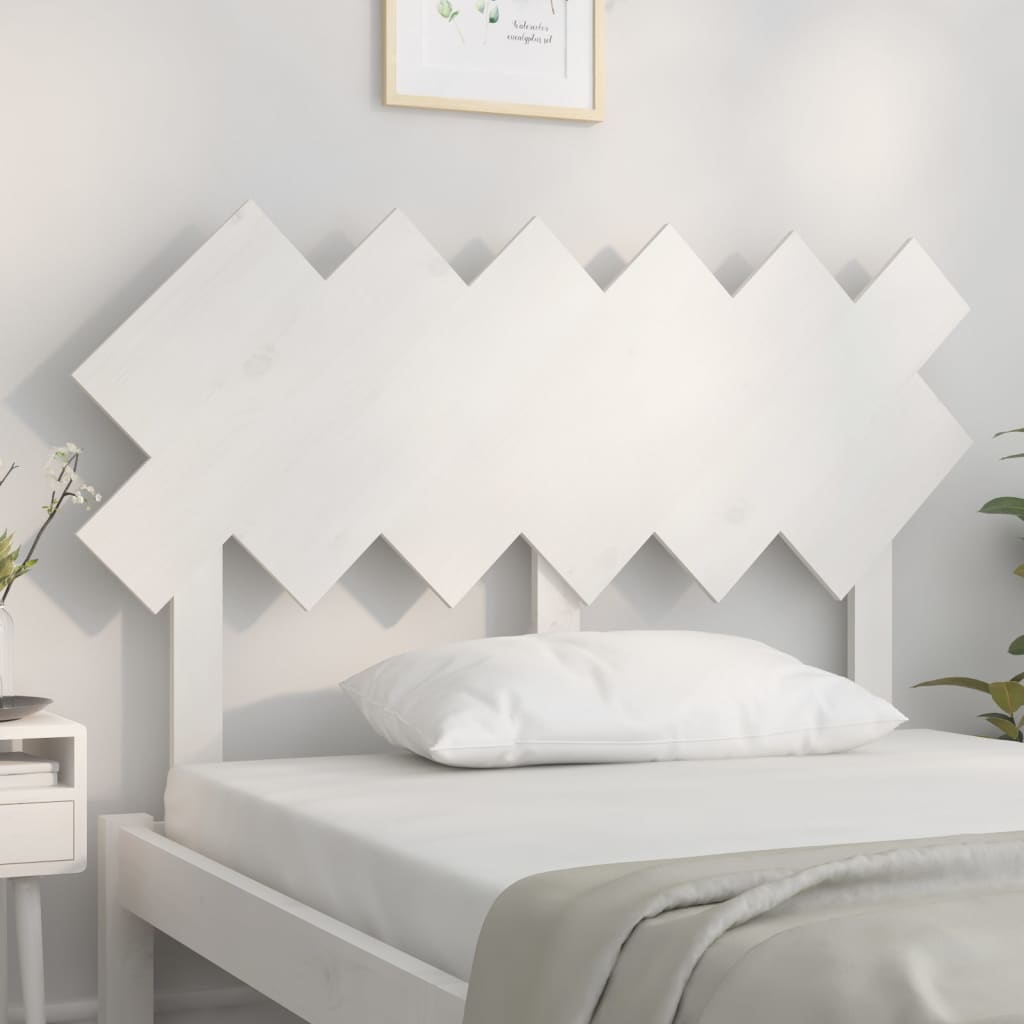 vidaXL Uzglavlje za krevet Bijela 122,5x3x80,5 cm od masivne borovine