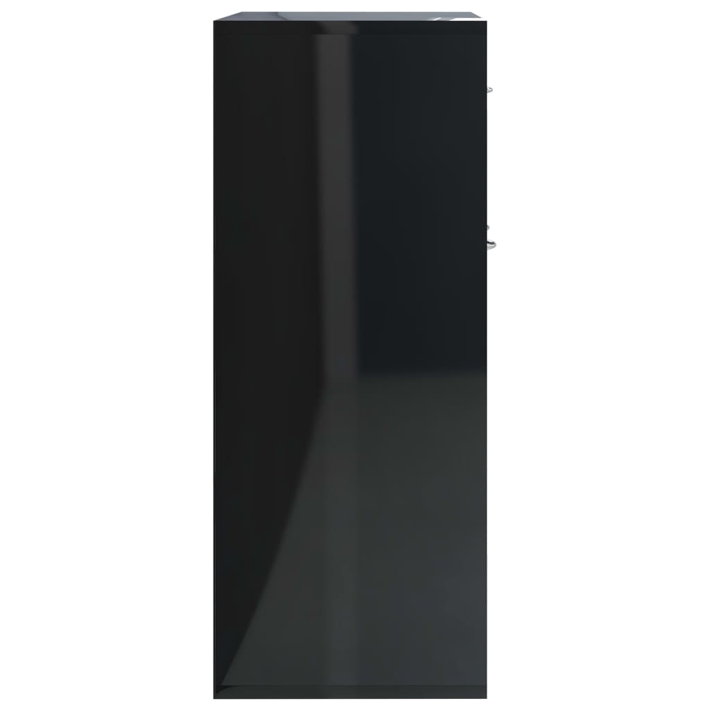 vidaXL Komoda sjajna crna 88 x 30 x 70 cm od konstruiranog drva