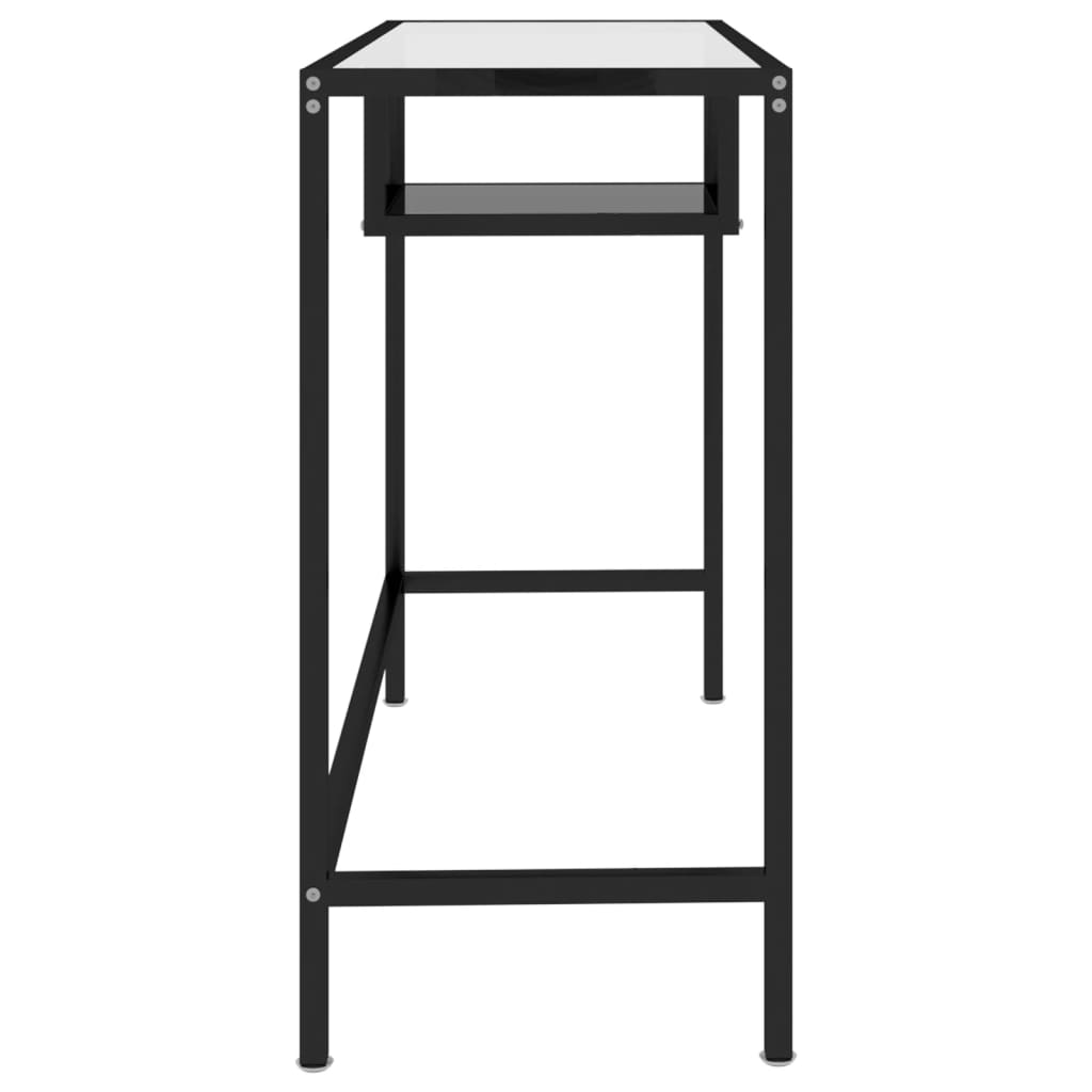vidaXL Stol za računalo crni 100 x 36 x 74 cm stakleni