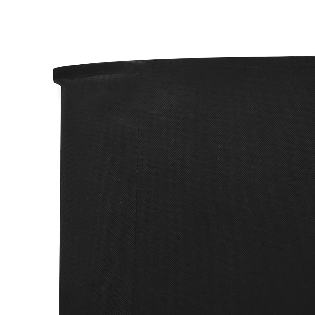 vidaXL Vjetrobran sa 6 panela od tkanine 800 x 80 cm crni
