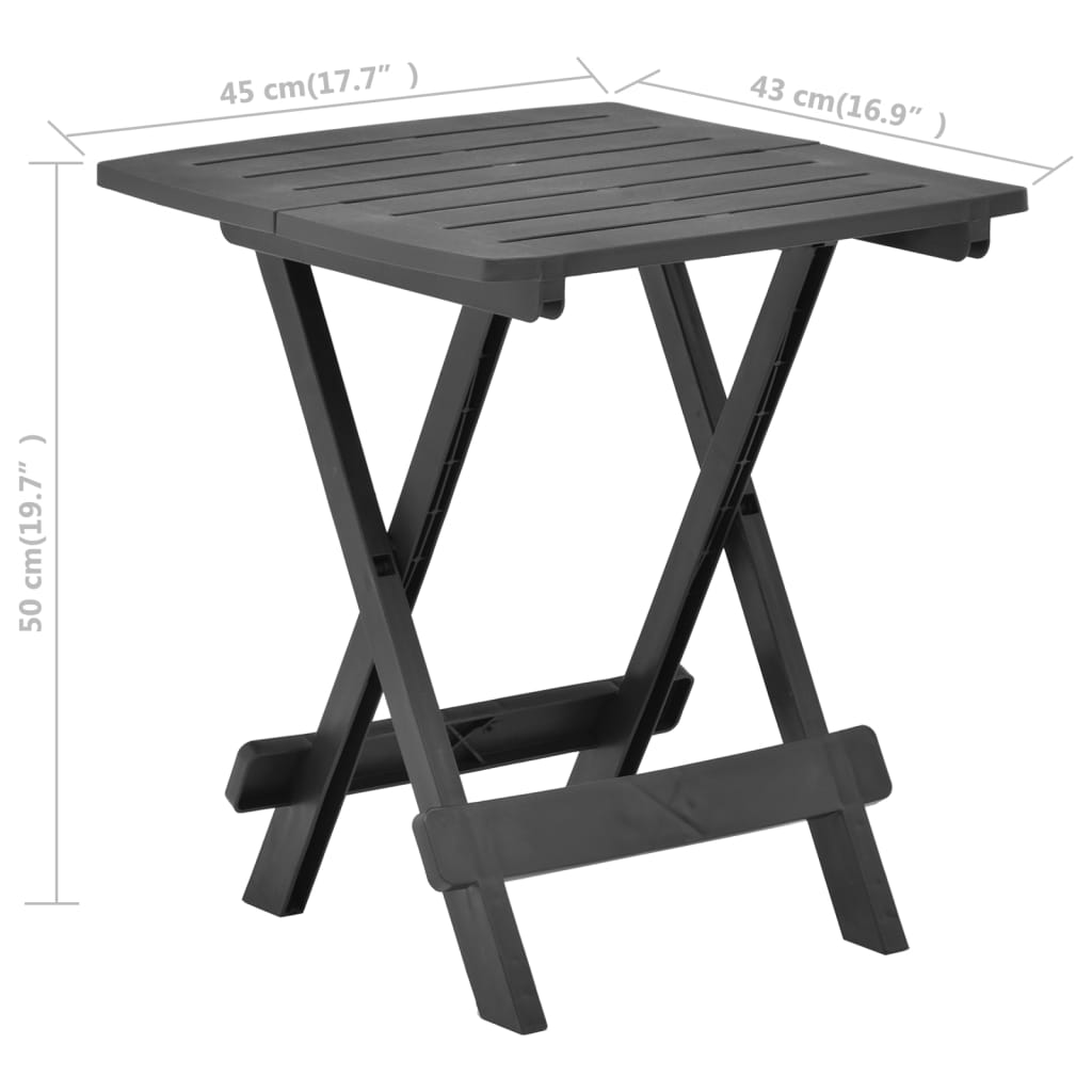 vidaXL Sklopivi vrtni stol antracit 45 x 43 x 50 cm plastični