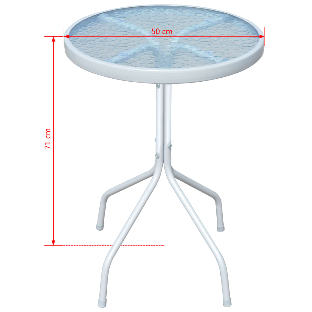 vidaXL Bistro stol od čelika sivi 50 x 71 cm