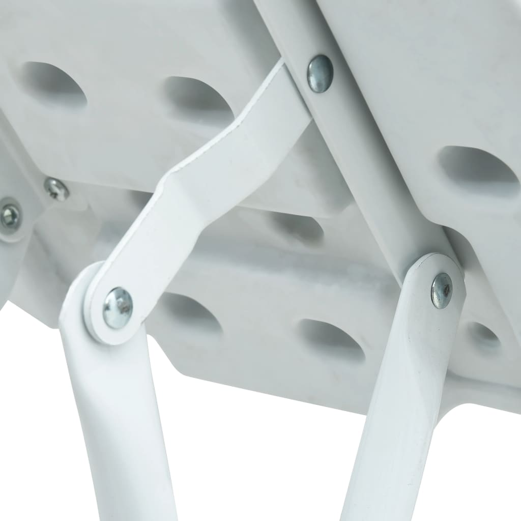 vidaXL Sklopivi vrtni stolci 4 kom bijeli HDPE s izgledom ratana