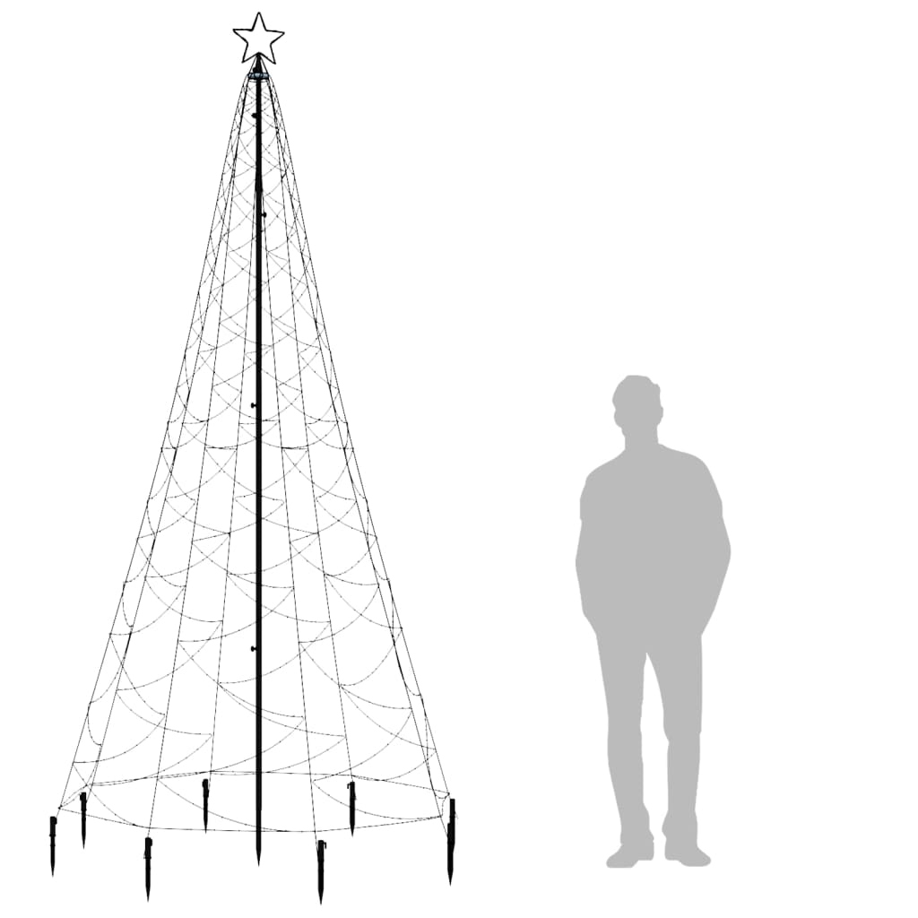 vidaXL Božićno drvce s metalnim stupom 500 LED žarulja šarene 3 m