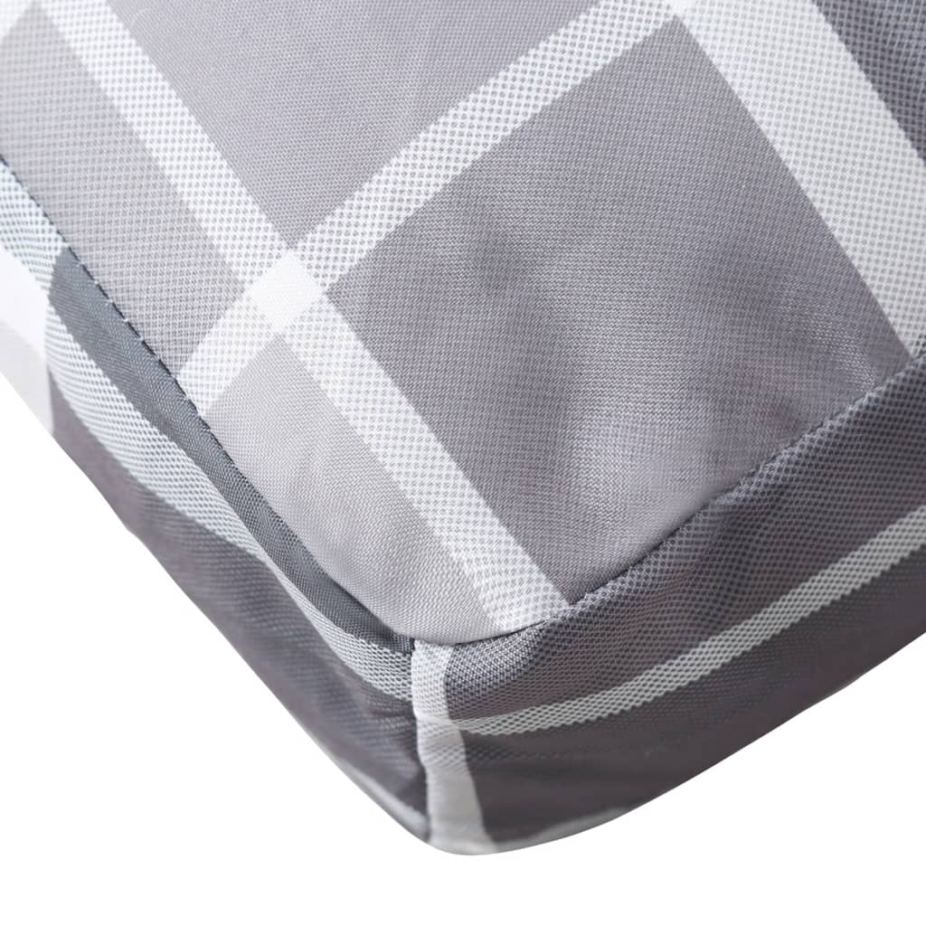 vidaXL Jastuk za palete sivi karirani 120 x 40 x 12 cm od tkanine