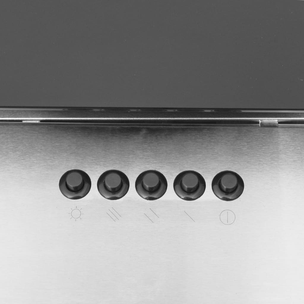 vidaXL Zidna napa 90 cm nehrđajući čelik i kaljeno staklo srebrna