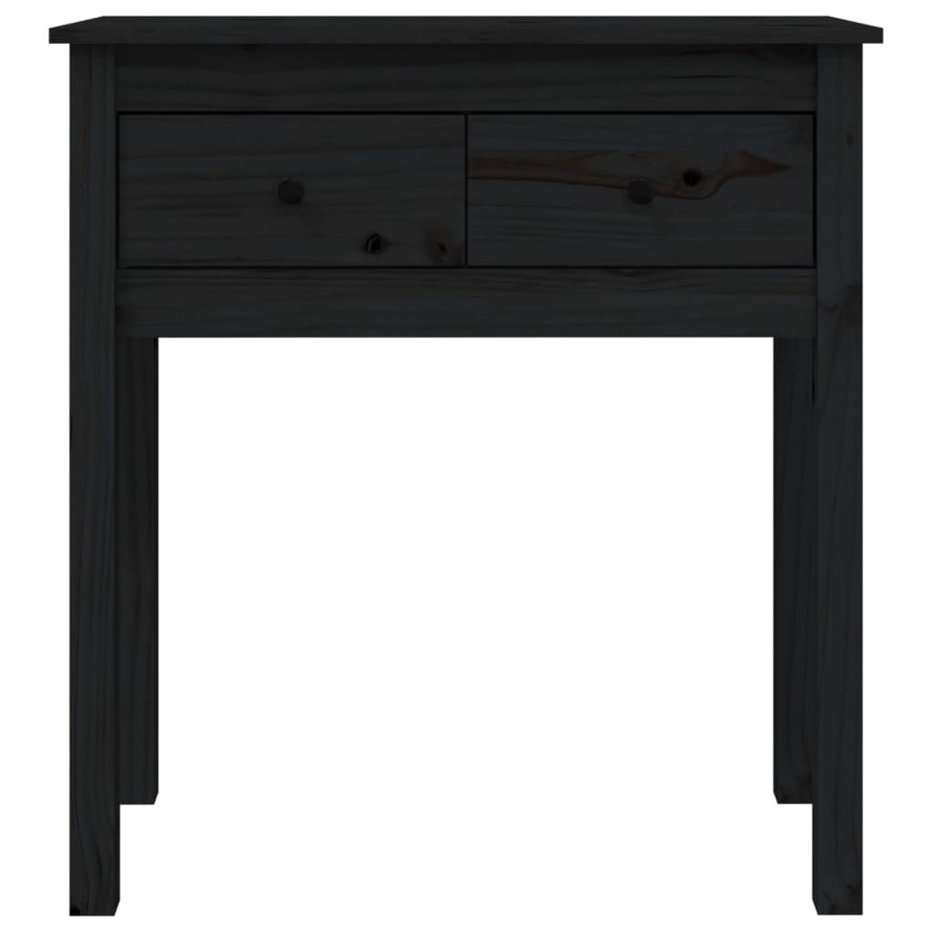 vidaXL Konzolni stol crni 70 x 35 x 75 cm od masivne borovine