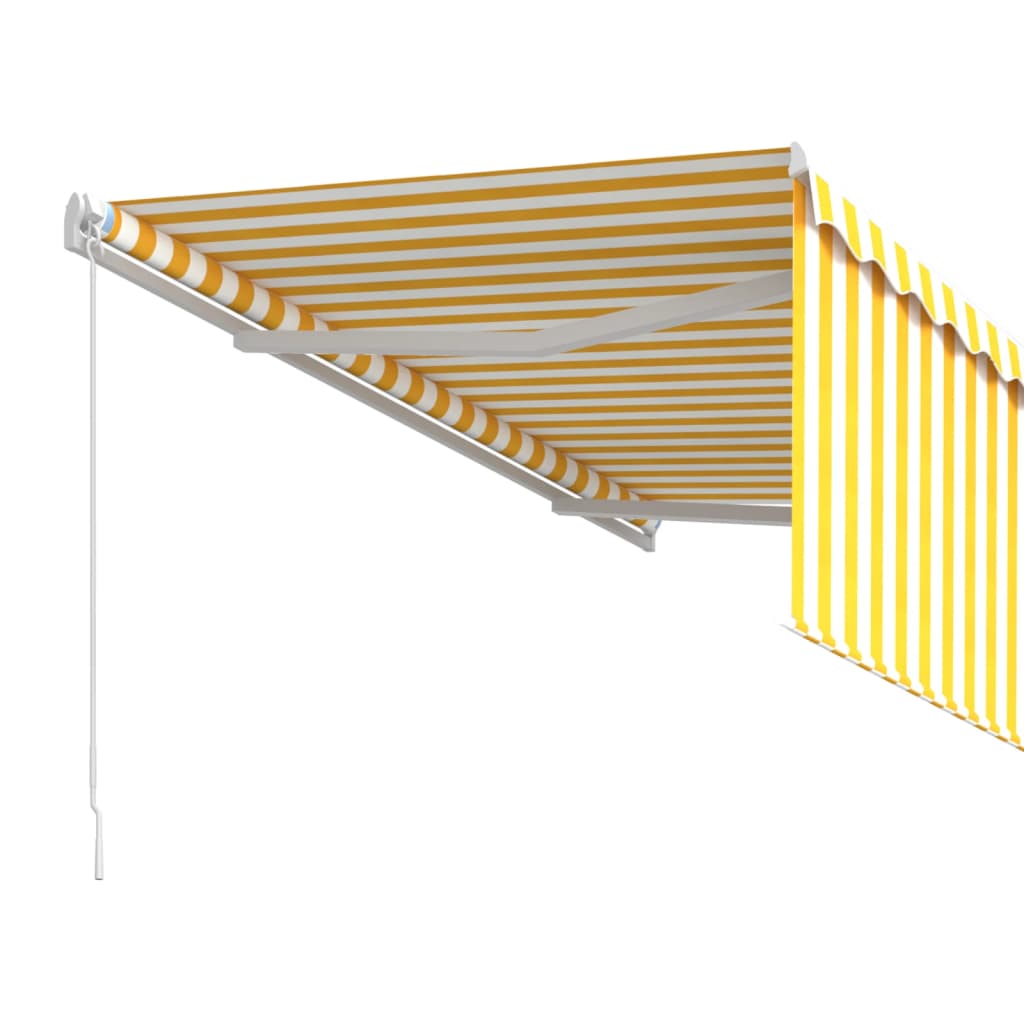 vidaXL Tenda na ručno uvlačenje s roletom 3 x 2,5 m žuto-bijela