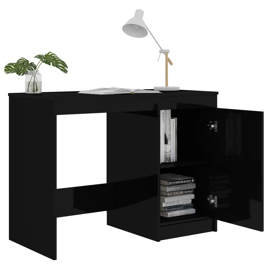 vidaXL Radni stol visoki sjaj crni 100 x 50 x 76 cm od iverice