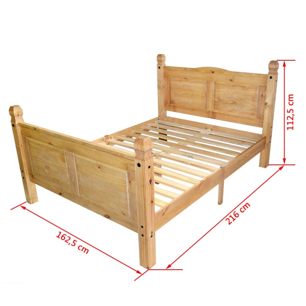 vidaXL Krevet od meksičkog bora u stilu Corona s madracem 160 x 200 cm