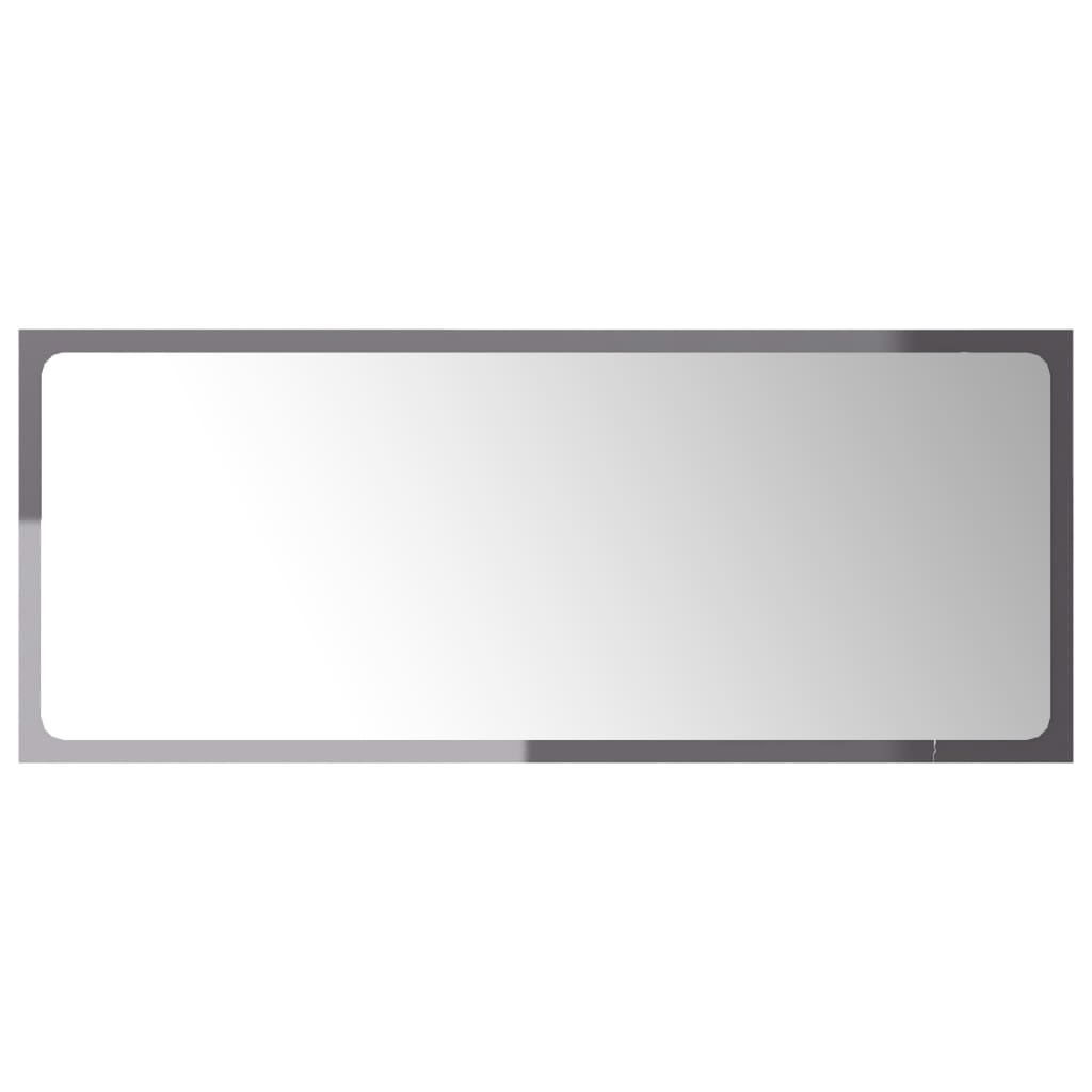 vidaXL Kupaonsko ogledalo sjajno sivo 90x1,5x37 cm konstruirano drvo