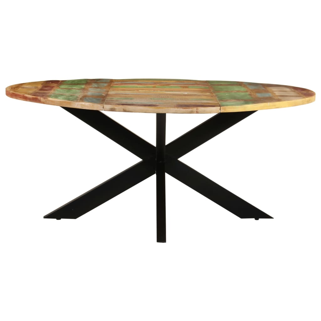 vidaXL Blagovaonski stol okrugli 175 x 75 cm masivno obnovljeno drvo