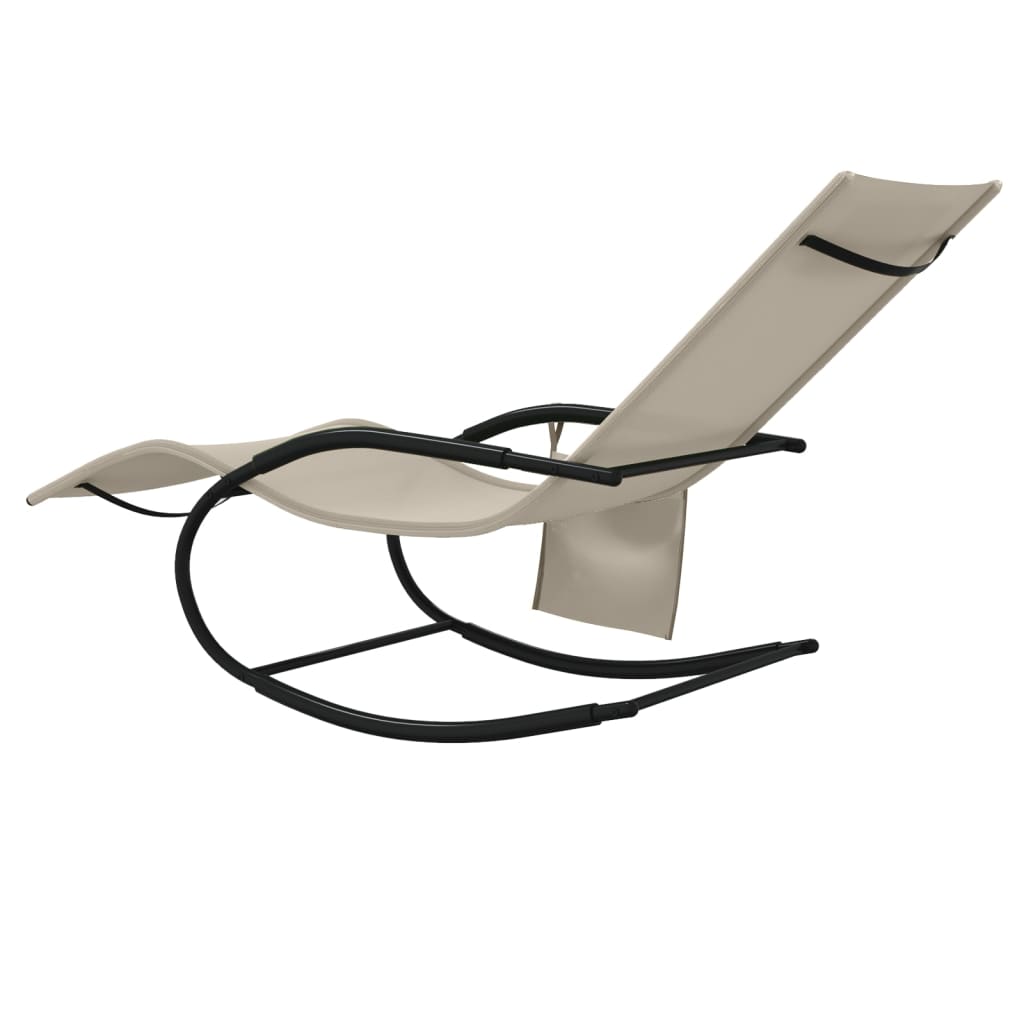 vidaXL Ljuljajuća ležaljka za sunčanje od čelika i tekstilena krem