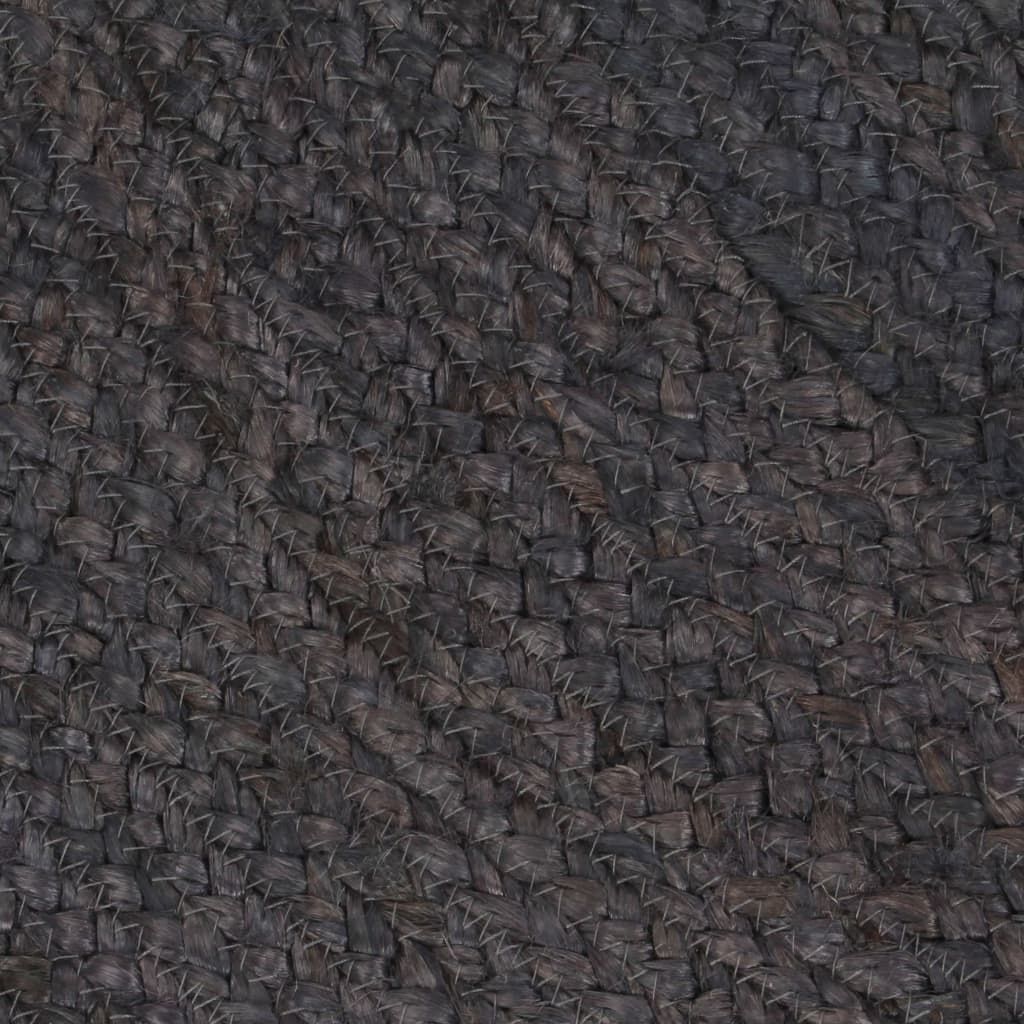 vidaXL Ručno rađeni tepih od jute okrugli 120 cm tamnosivi